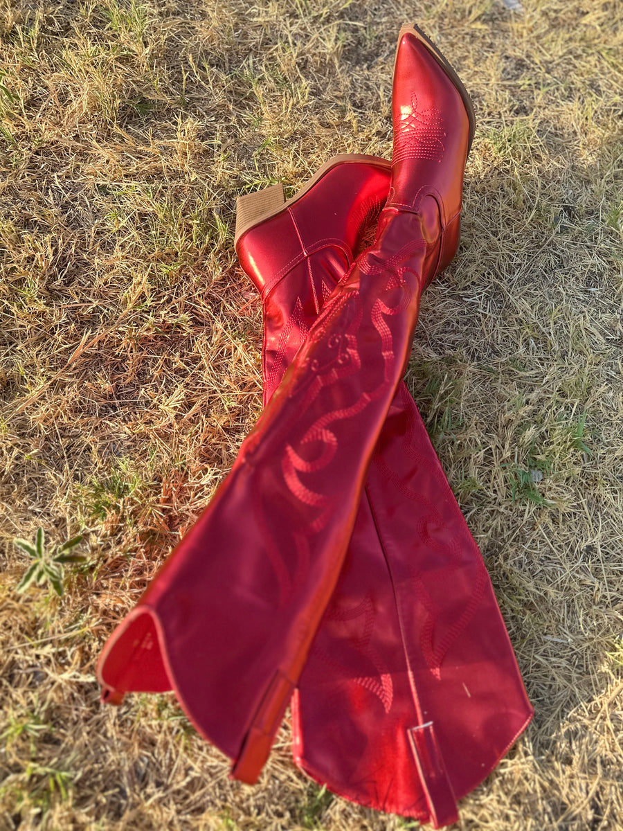 MELANIE METALLIC RED BOOTS Botas Rojero