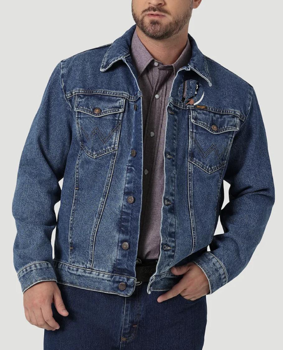 Jacket With Hood NWT Mens Wrangler Classic Denim Trucker Jacket