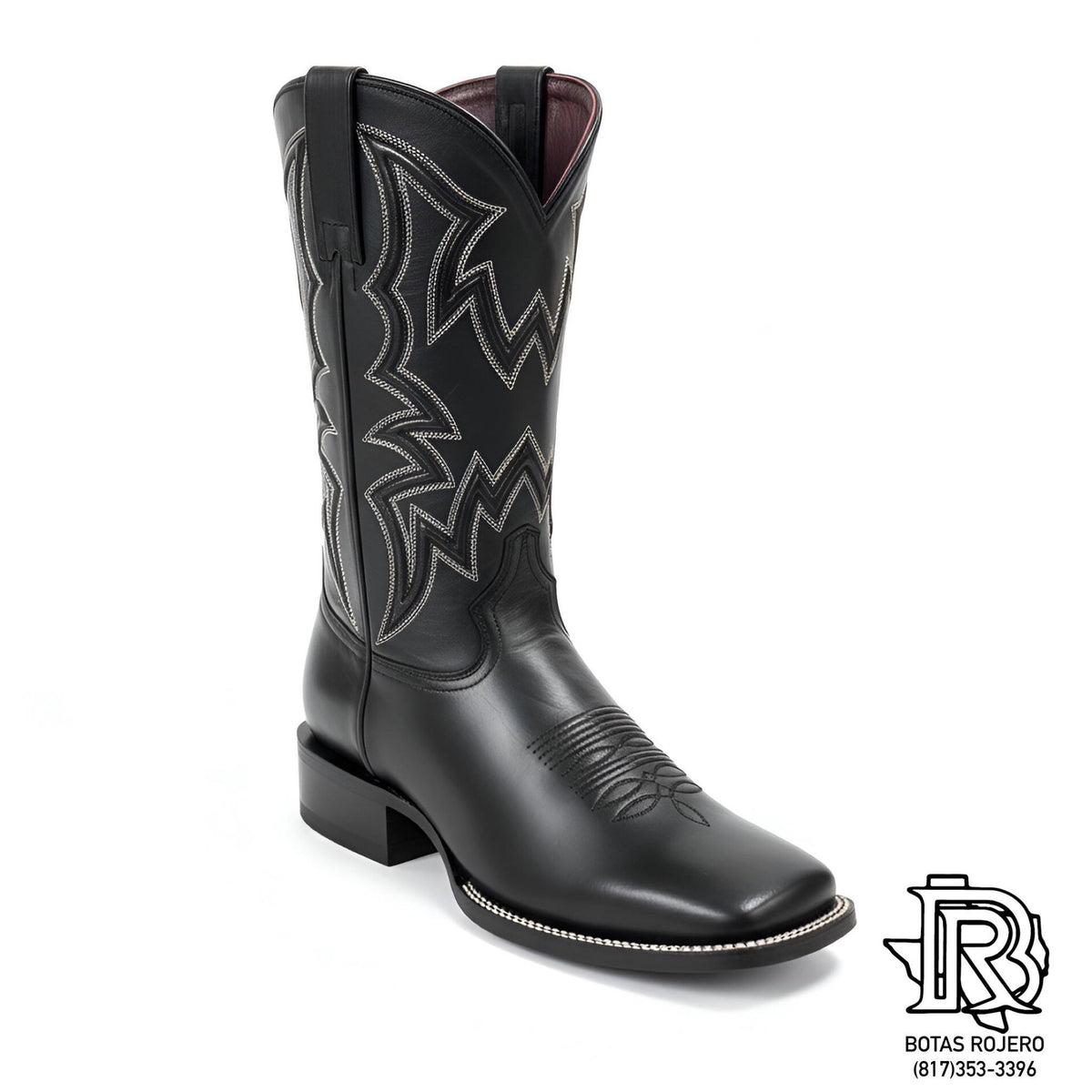 CASEY CALF BLACK “ | IRON SPUR WESTERN BOOTS BLACK – Botas Rojero