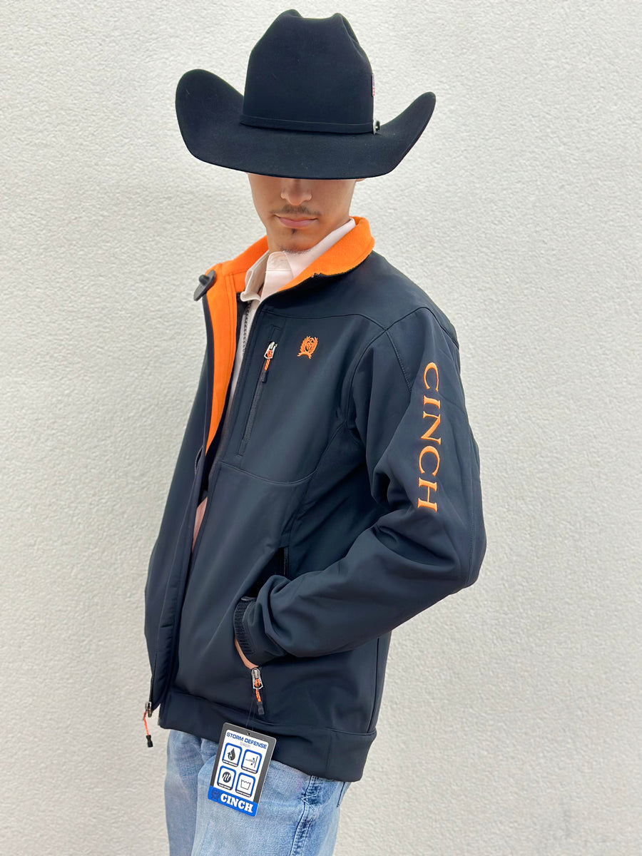 CINCH MENS SOLID JACKET BLACK ORANGE - Main Image