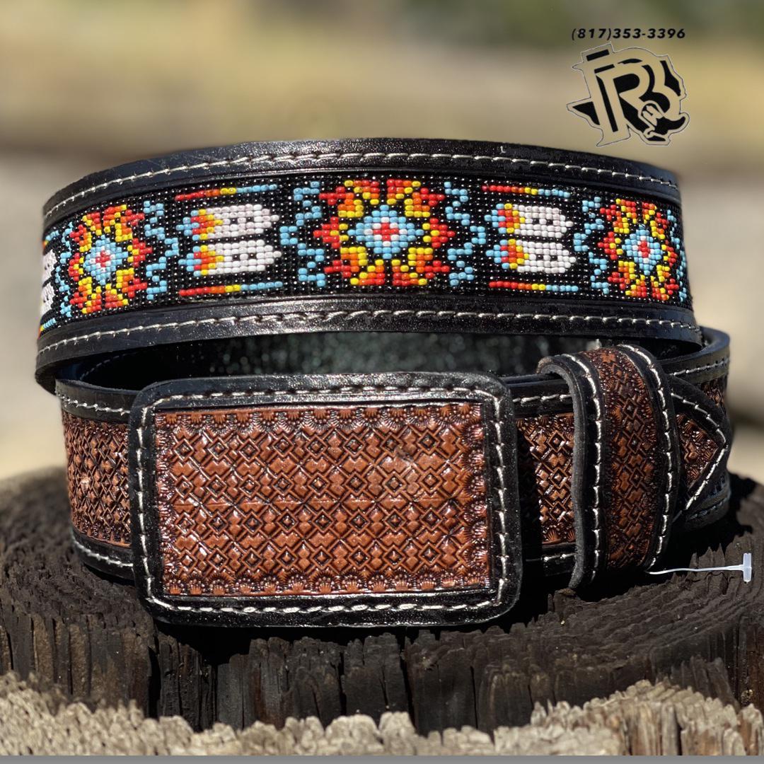 ADAM “ | MEN WESTERN BELT BEADED MULTI COLOR – Botas Rojero