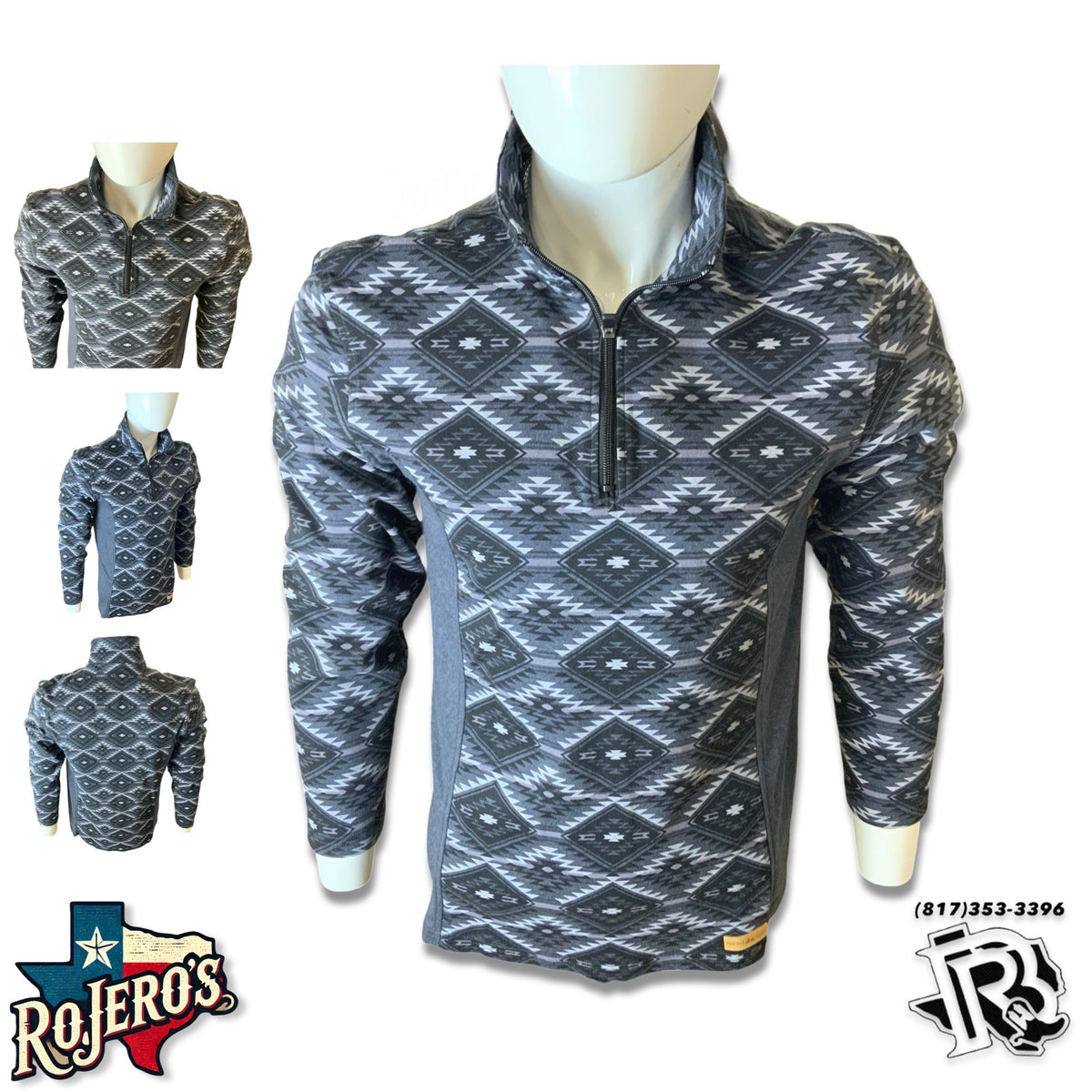 Randy “ | MENS HEATHER KNIT QUARTER ZIP BLACK PANHANDLE PRMO91RZXR