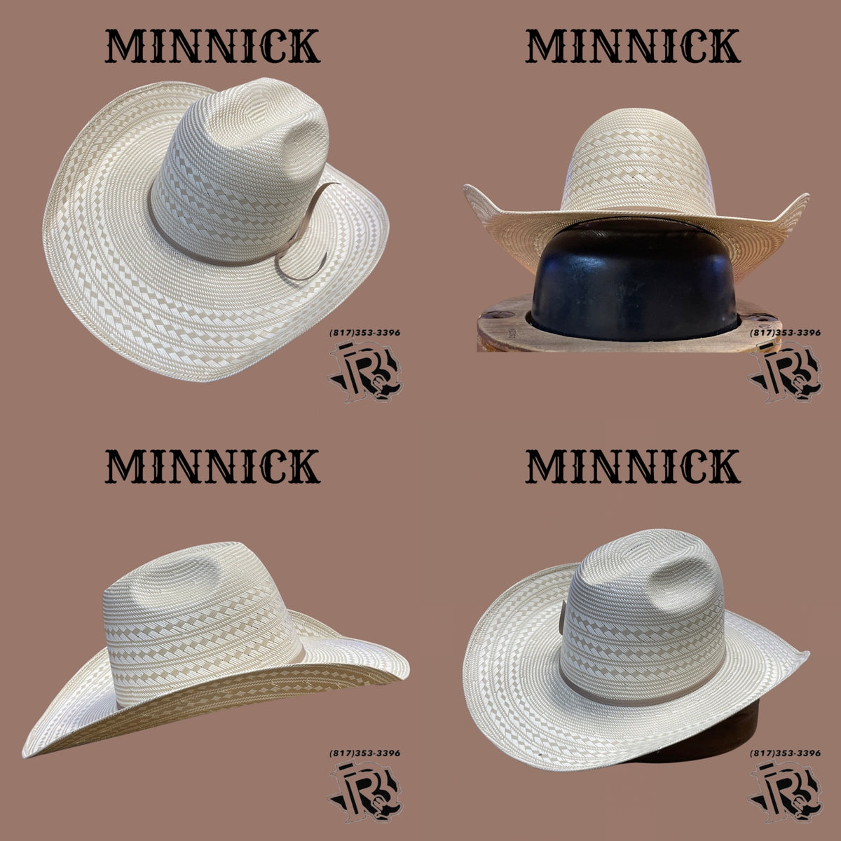 Waxahachie “ | MEN WESTERN COWBOY STRAW HAT 4 1/4 INCH BRIM 