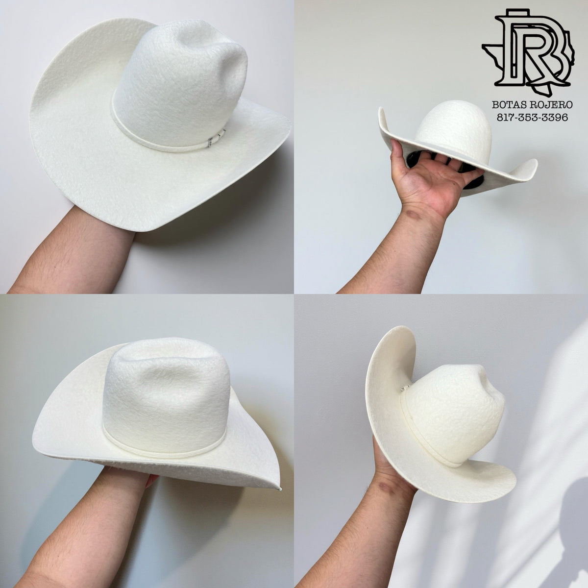 Tauro White Hat RODEO KING 10x GRIZZLY WHITE OPEN CROWN FELT HAT main image 4