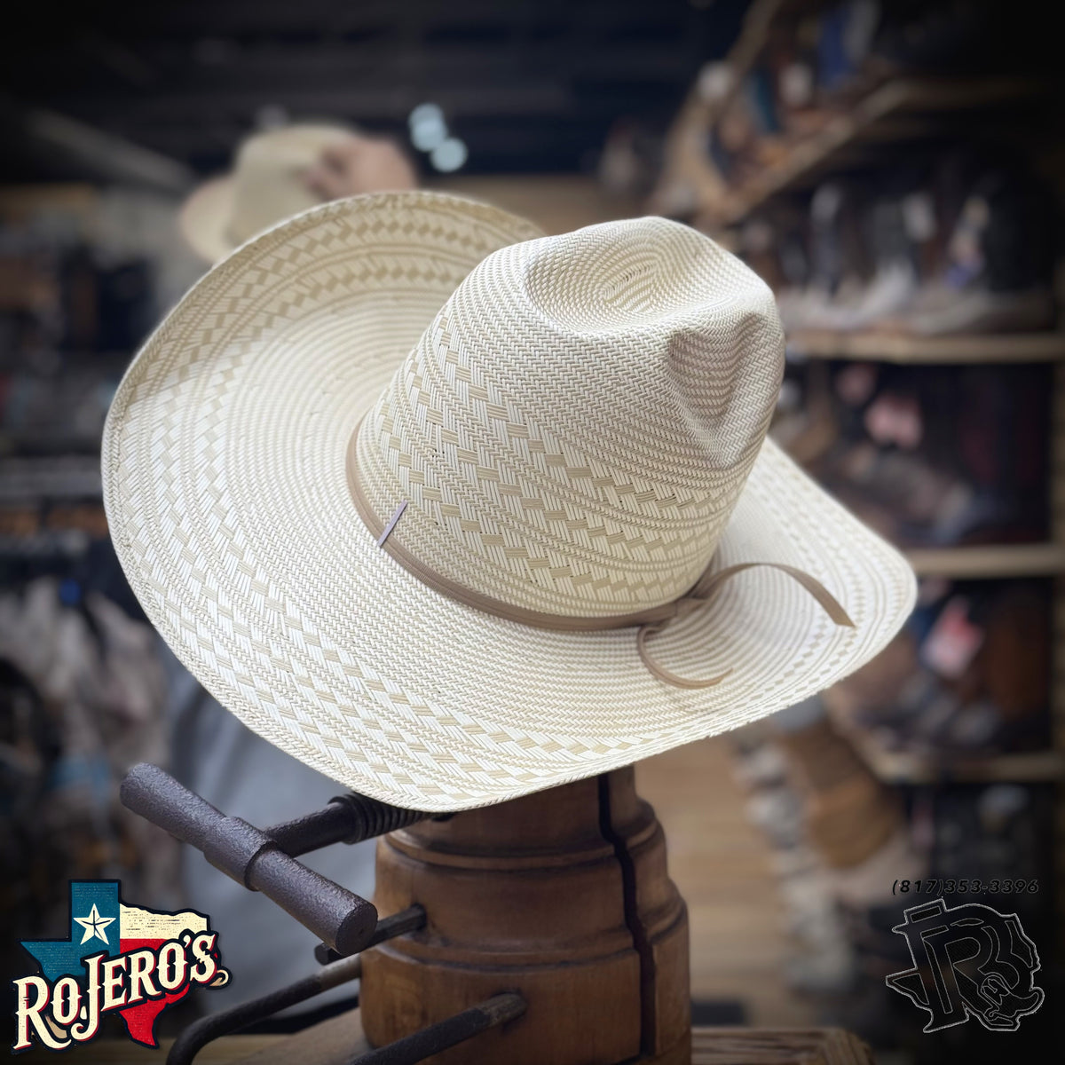 Waxahachie “ | MEN WESTERN COWBOY STRAW HAT 4 1/4 INCH BRIM