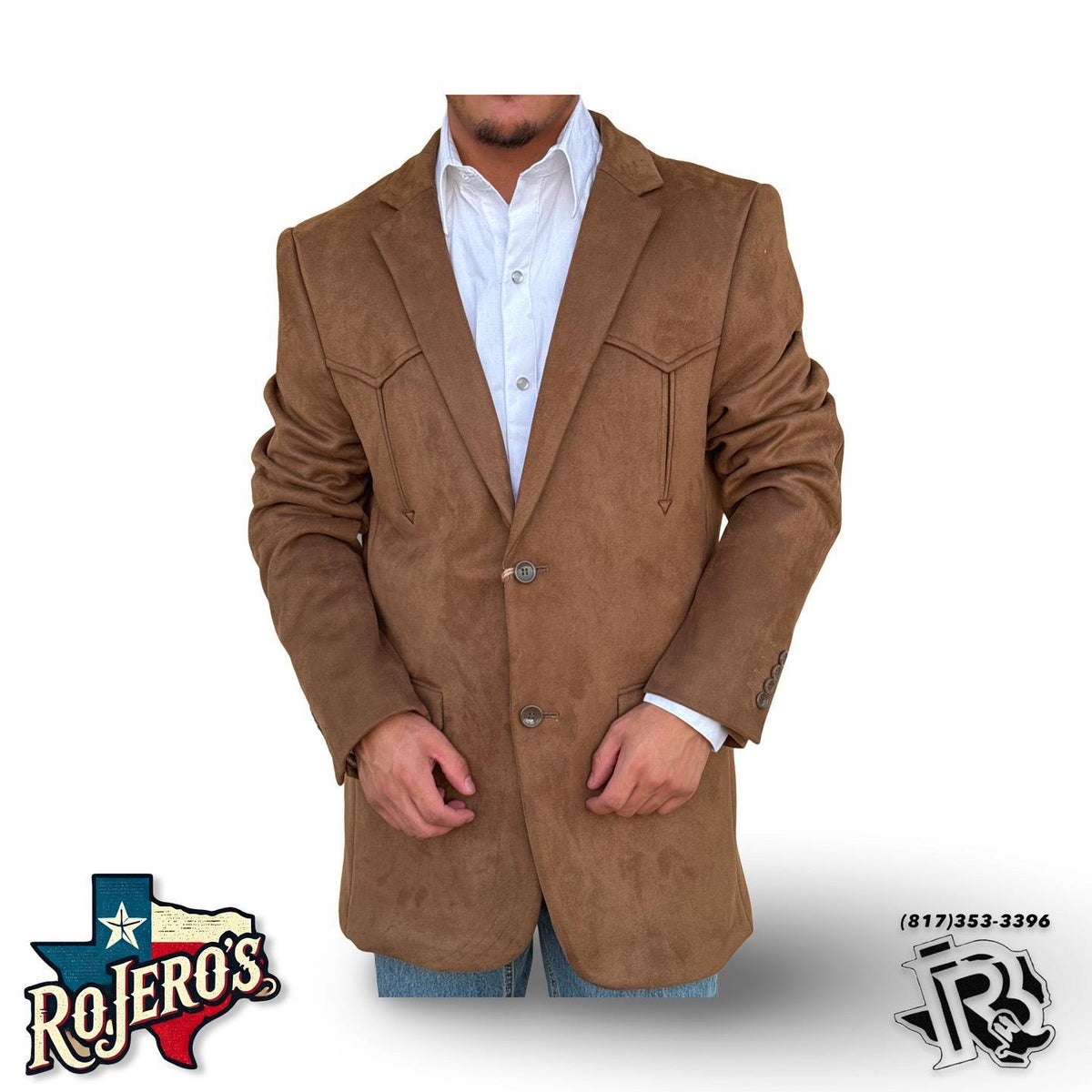 Wyatt “ | MEN WESTERN SPORT COAT BROWN SWEDE – Botas Rojero