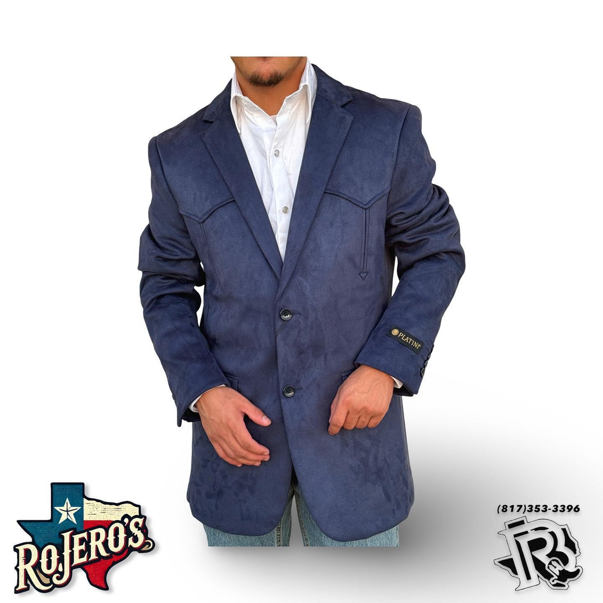 Buck “ | MEN WESTERN SPORT COAT NAVY SWEDE – Botas Rojero
