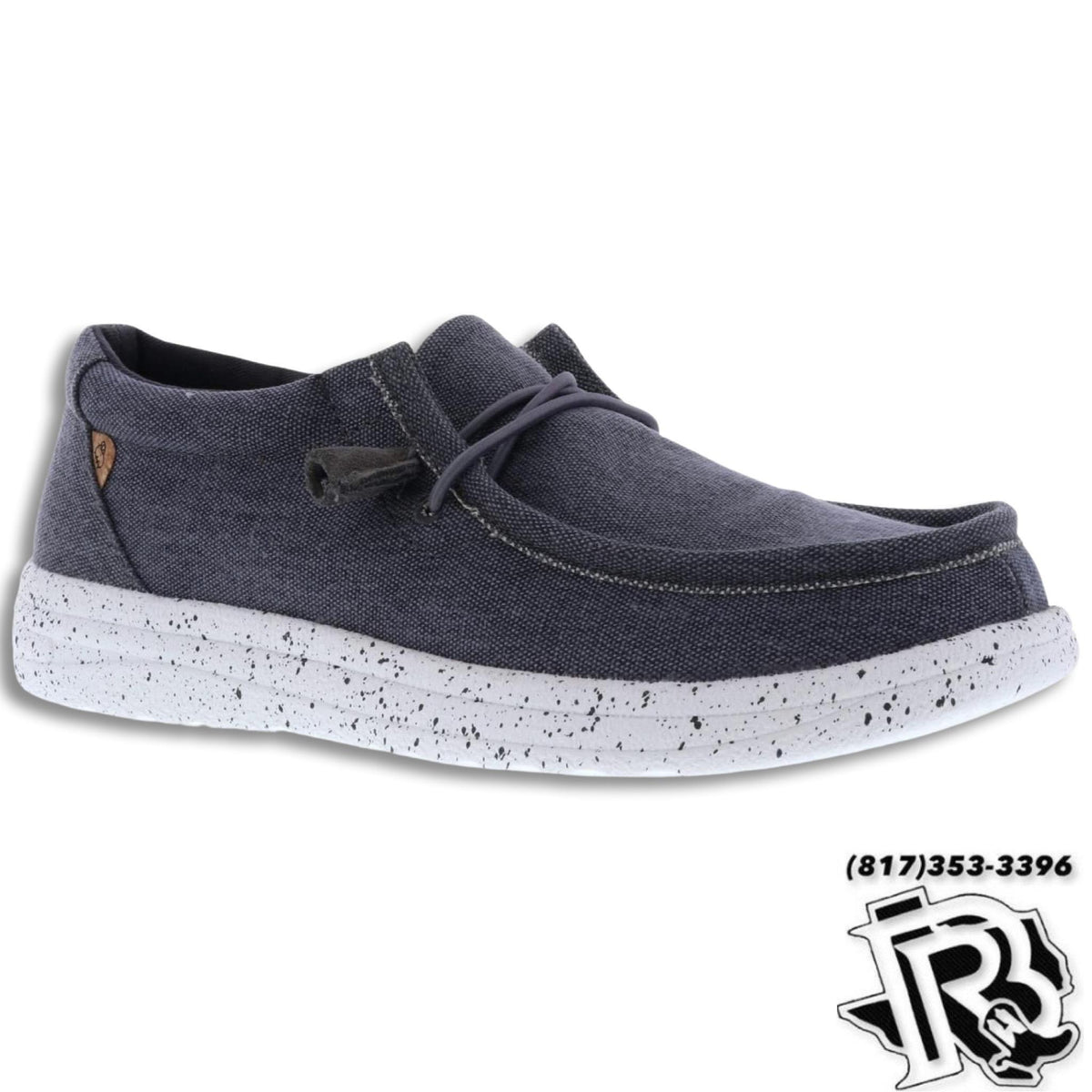 NEW LAMO men\'s paul canvas deck shoe in waxed charcoal Lamo Men main image 4