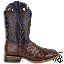 Load image into Gallery viewer, -OSTRICH CAFE PRINT | MEN SQUARE TOE WESTERN COWBOY BOOTS