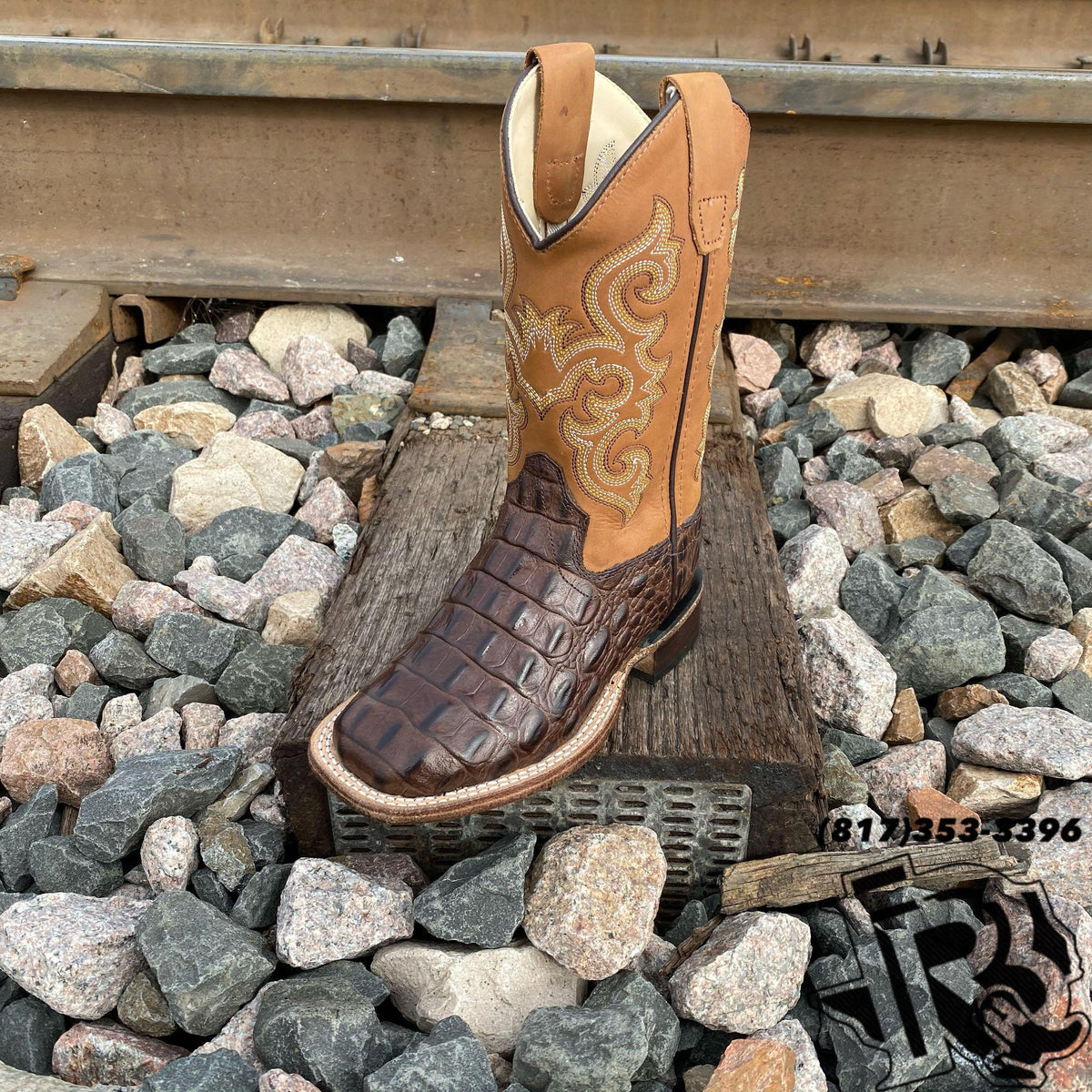 OLD WEST: INFANT/CHILDREN/YOUTH SQUARE TOE CAIMAN HORNBACK PRINT OLD WEST: INFANT/CHILDREN/YOUTH SQUARE TOE CAIMAN HORNBACK PRINT