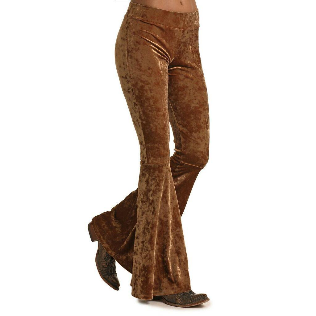 Rock & Roll Cowgirl Copper Velvet Bell Bottom Pants 78-6276 – Botas Rojero