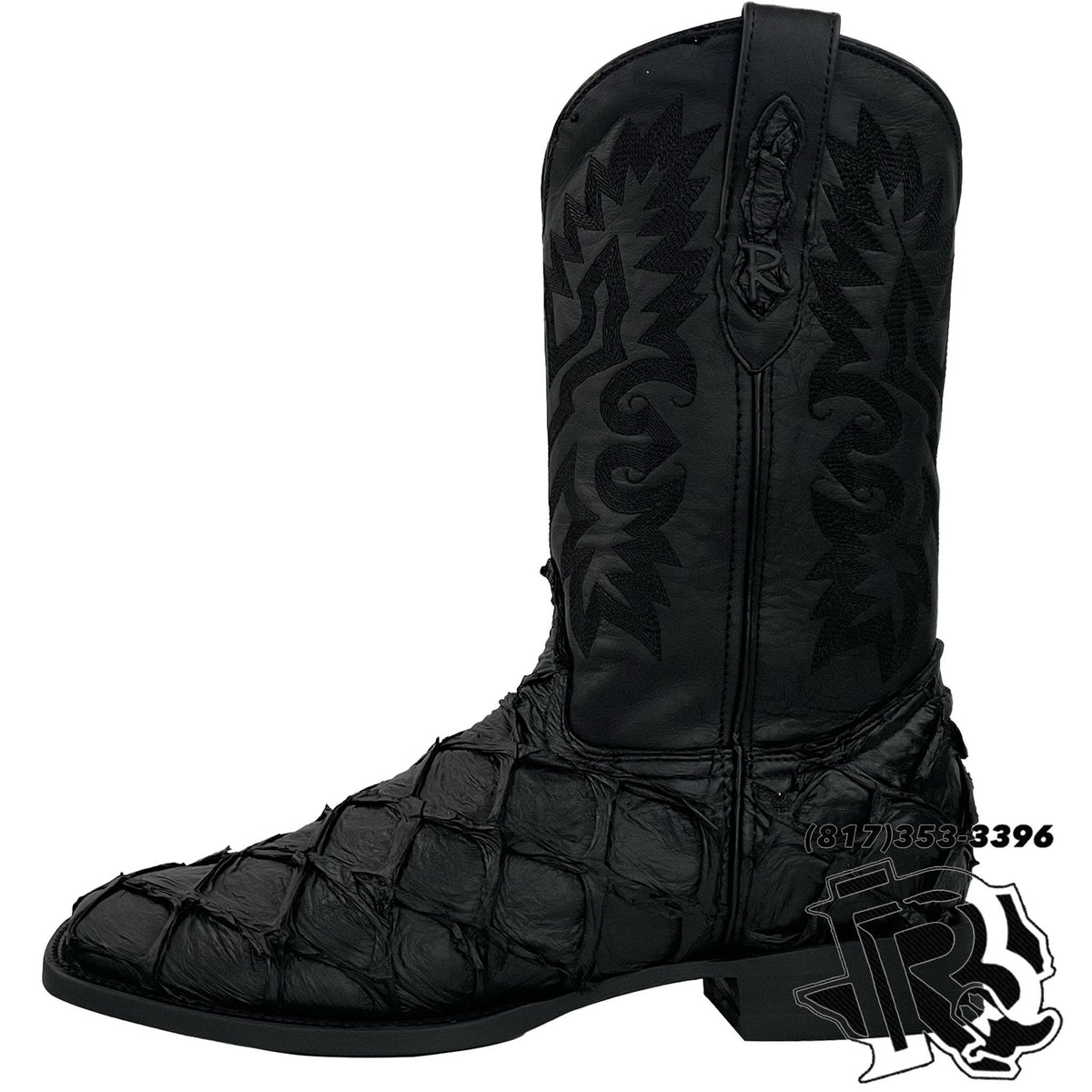 BIG BASS (FISH BOOTS) MATTE BLACKED EDITION MEN SQUARE TOE Botas Rojero