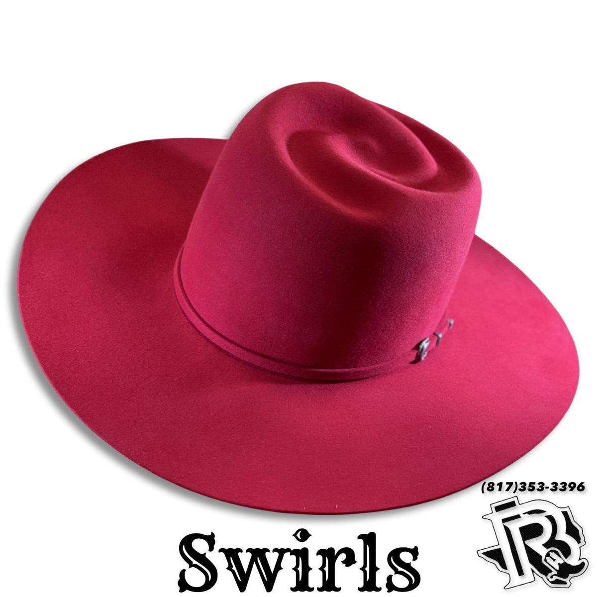 Rodeo King Red Felt Hat with Cream Rope Detail Rodeo King 7X 4 1/2 main image 4
