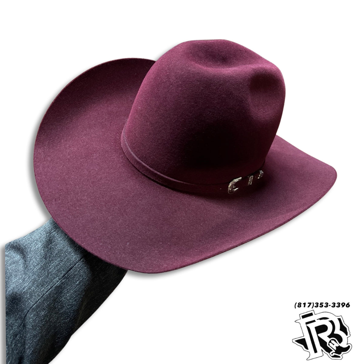 Freya Felt Ribbon Merlot Hat in Wine Burgundy Size S Rodeo King 7X 4 1/2 main image 2
