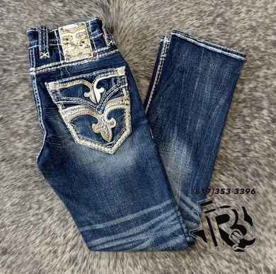 ‘’BERLYN’’ MENS ROCK REVIVAL STRAIGHT JEANS |RP3892J200R