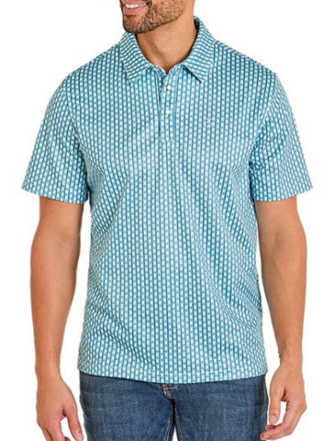 MEN’S ROCK & ROLL POLO SNAP PEACOCK PRINT POLO |TM51T07548