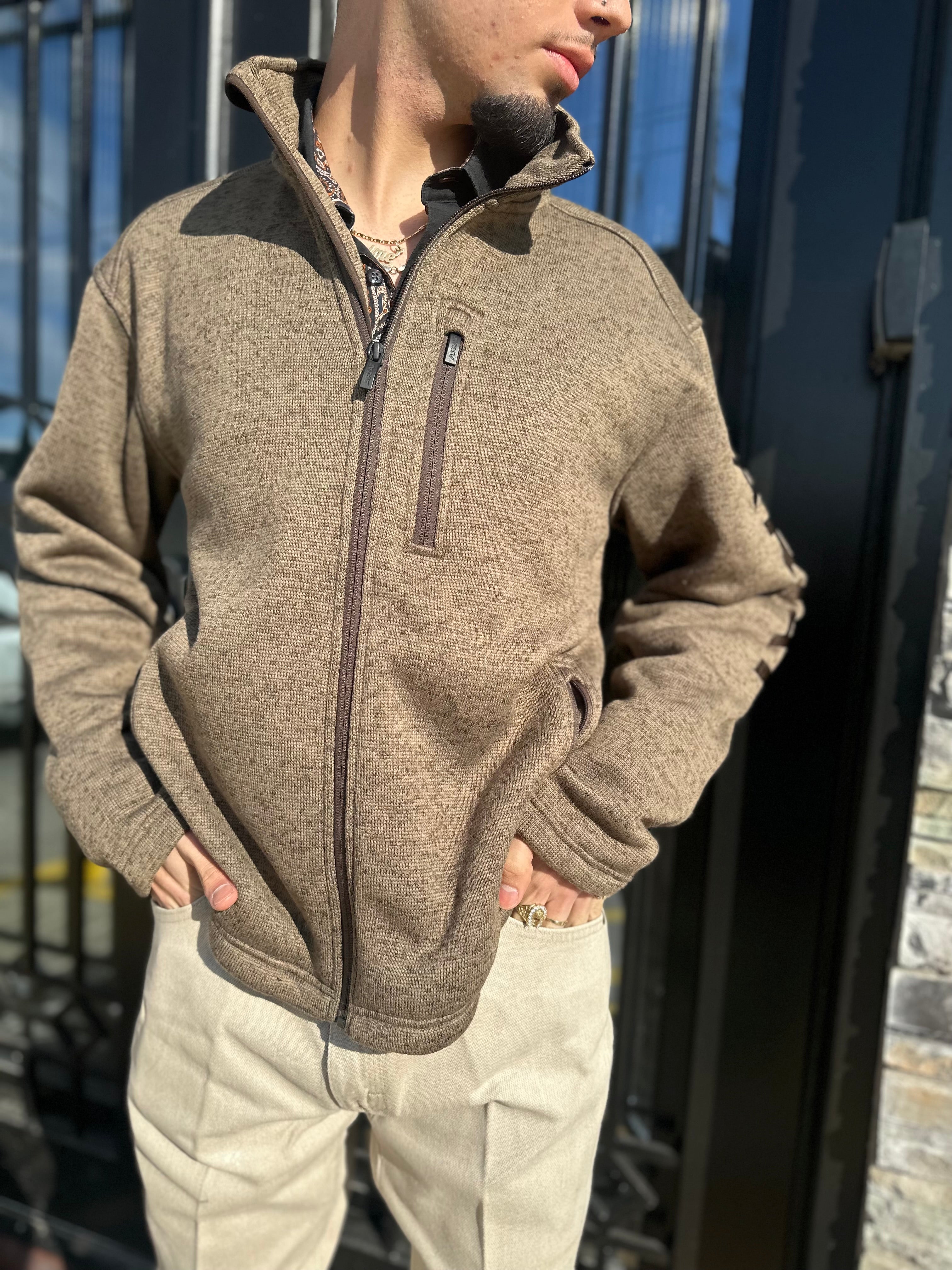 “ Theo “ | ARIAT MEN PULL OVER SWEATER LIGHT BROWN 10027986