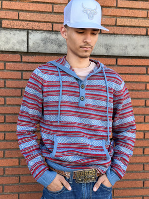ROCK & ROLL MENS SWEATER HOODIE BLUE | BM94T02087