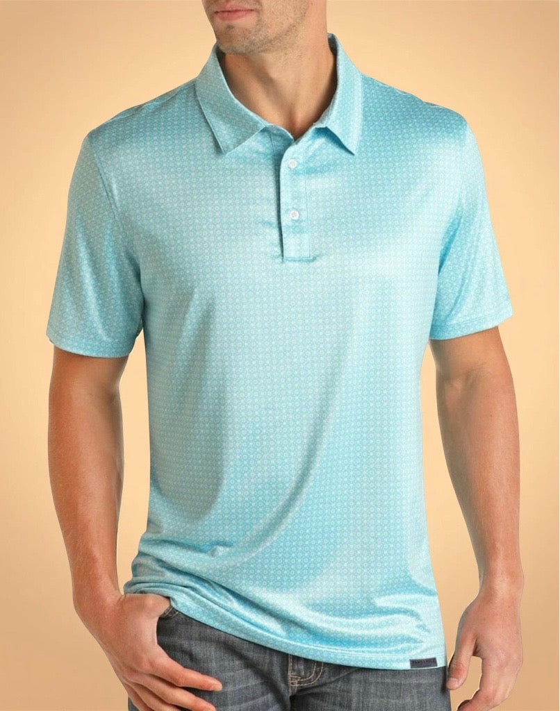 “ Waylon “ |  MENS PANHANDLE SHORT SLEEVE PRINTED POLO BLUE