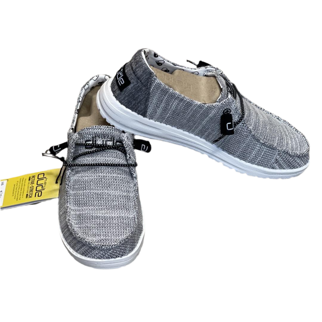 “ WENDY “ | WOMEN HEY DUDE STRETCH SLIP ON SHOE LIGHT GREY  121413351