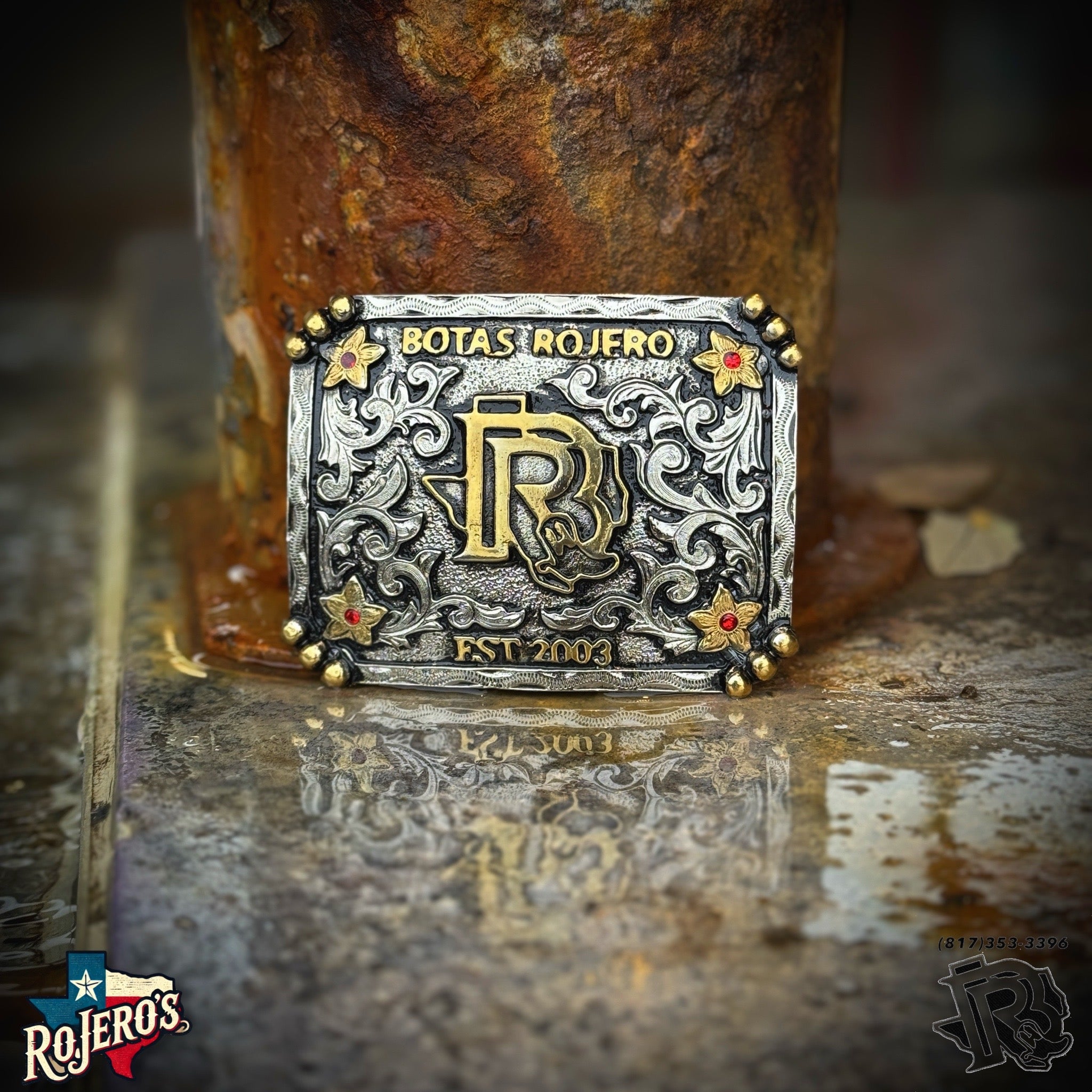 Botas Rojero Belt Buckle Gold/Red