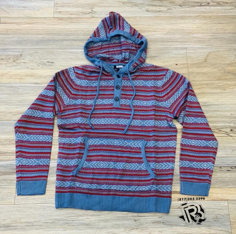 ROCK & ROLL MENS SWEATER HOODIE BLUE | BM94T02087