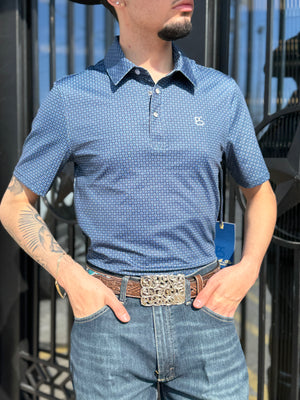 ‘’ALAN’’ MENS PANHANDLE NAVY POLO SHIRT |TM51T05712