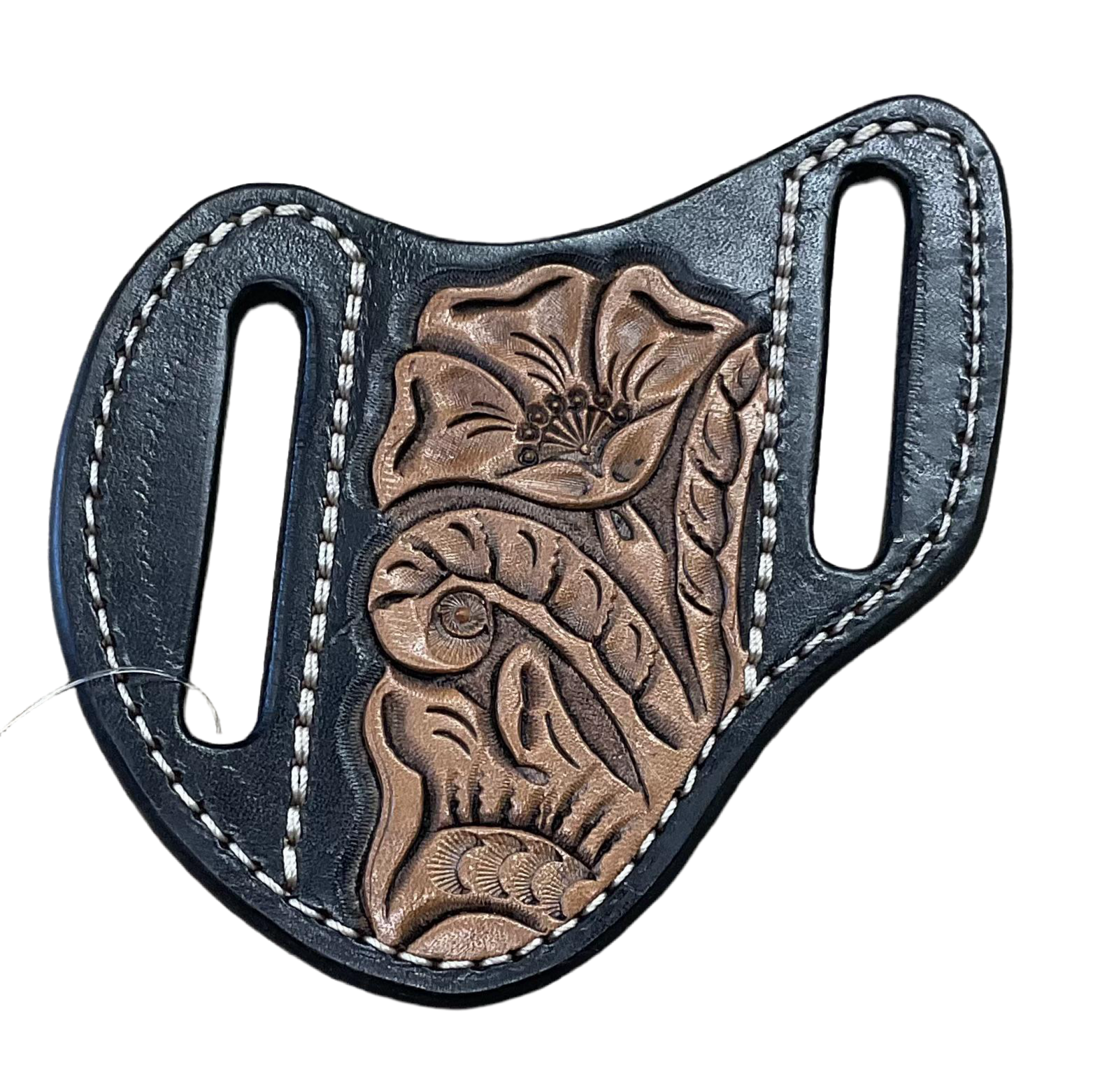 ‘’FLORAL’’  MEN WESTERN KNIFE SHEATH DARK BROWN