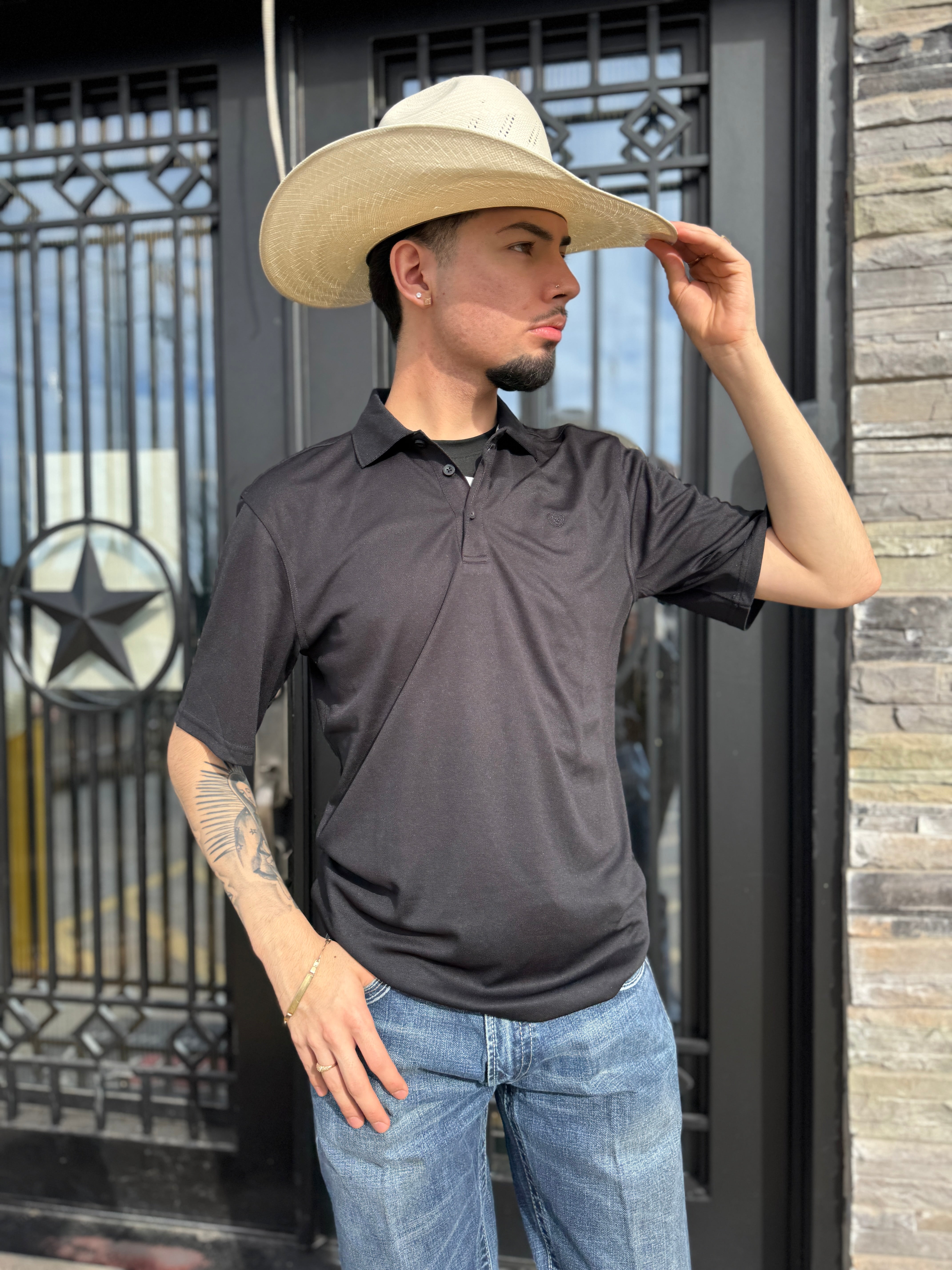 ARIAT TEK BLACK POLO 10009062