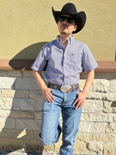 Load image into Gallery viewer, Ariat Men&#39;s Denver Blue &amp; Navy  Short Sleeve Western Shirt | 10048436