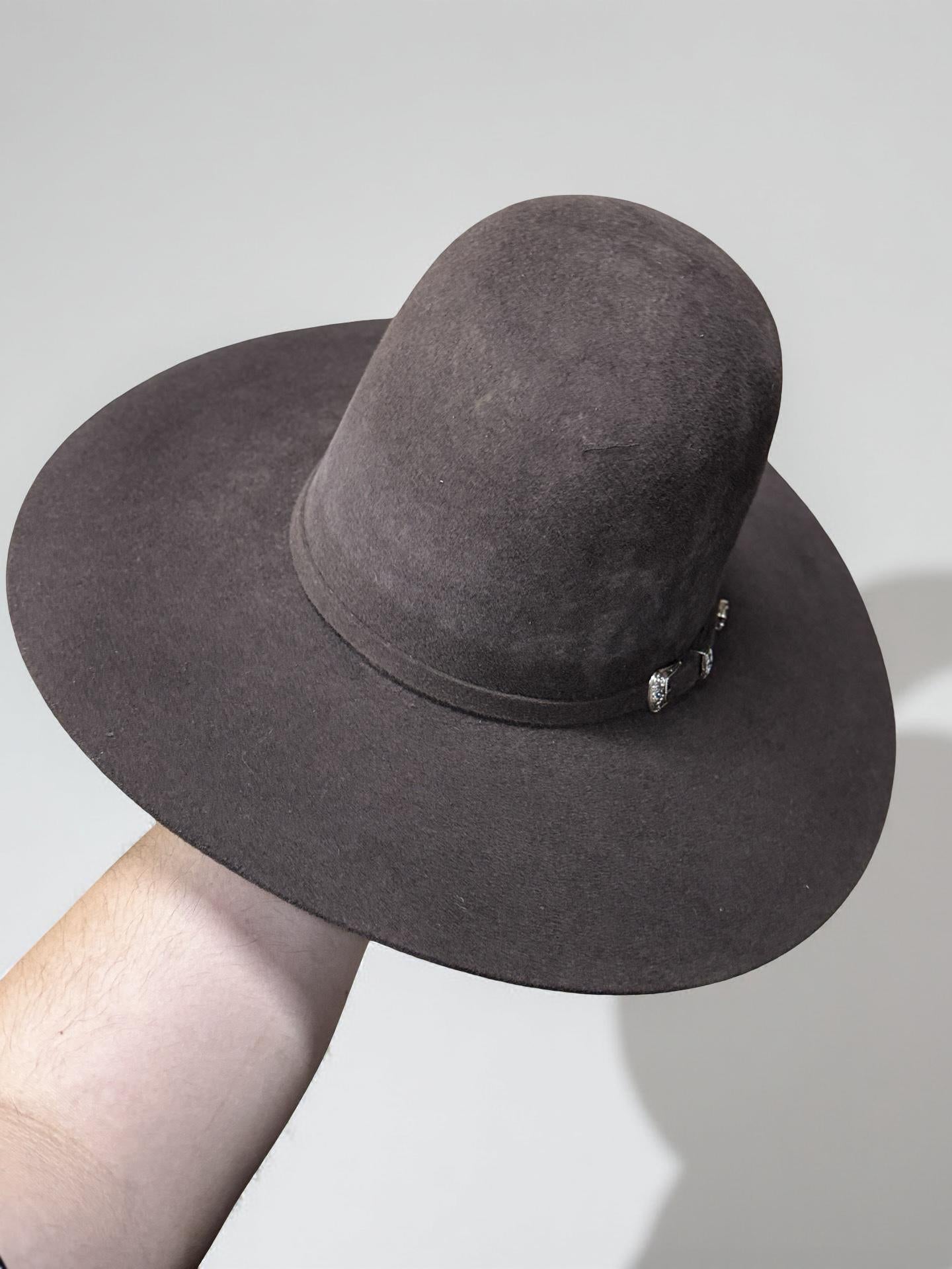 “ 4X CHOCOLATE JR “ | IRON SPUR ™️ WESTERN WOOL HAT OPEN CROWN KIDS