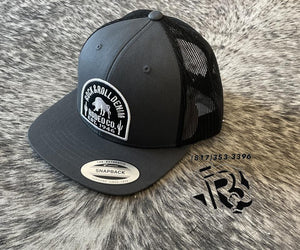 ROCK & ROLL MENS FLAT CHARCOAL  TRUCKER CAP | BU40X02591