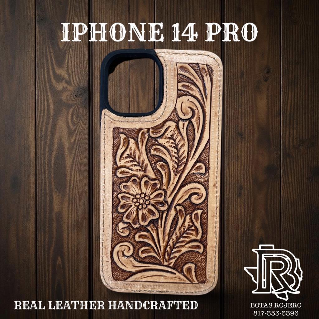 “ ANDERSON “ | IPHONE 14 PRO TOOLED LEATHER CASE LIGHT BROWN