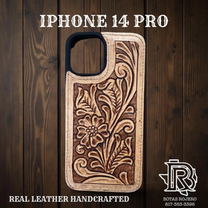 “ ANDERSON “ | IPHONE 14 PRO TOOLED LEATHER CASE LIGHT BROWN