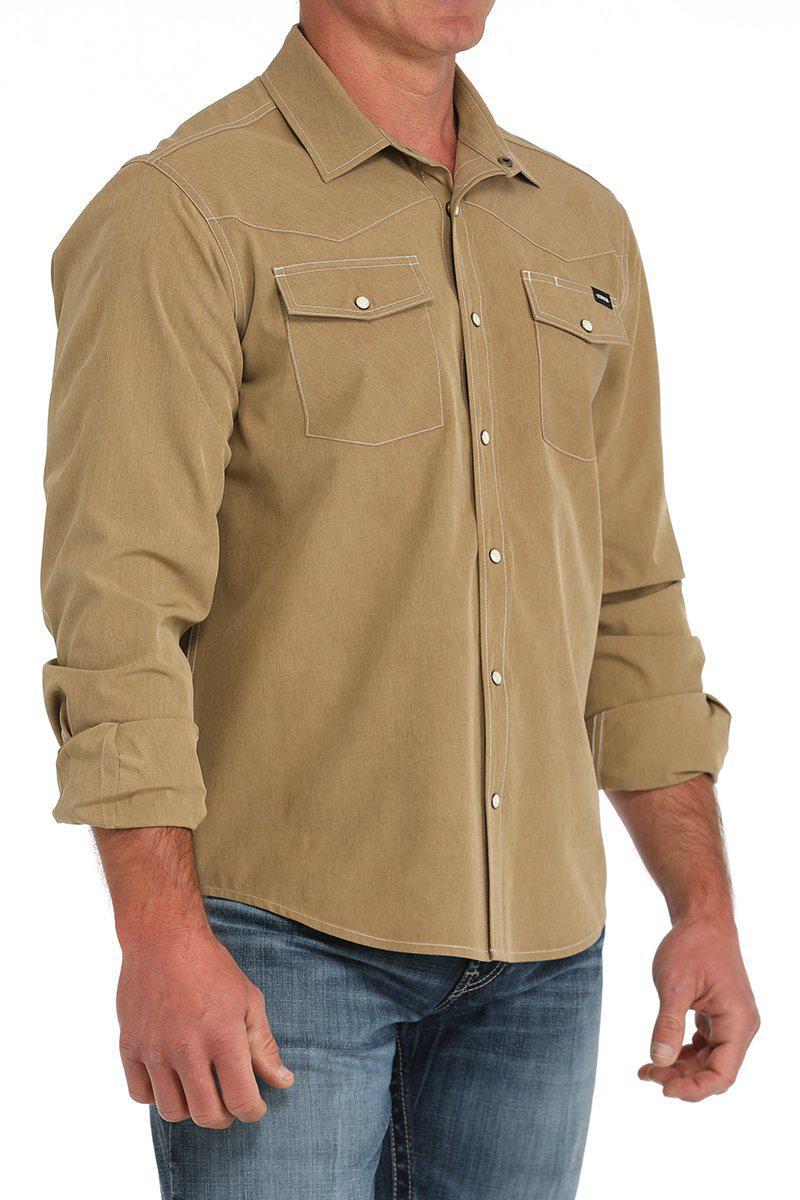 CINCH MEN’S ARENAFLEX WESTERN BROWN SHIRT | MTW1403002