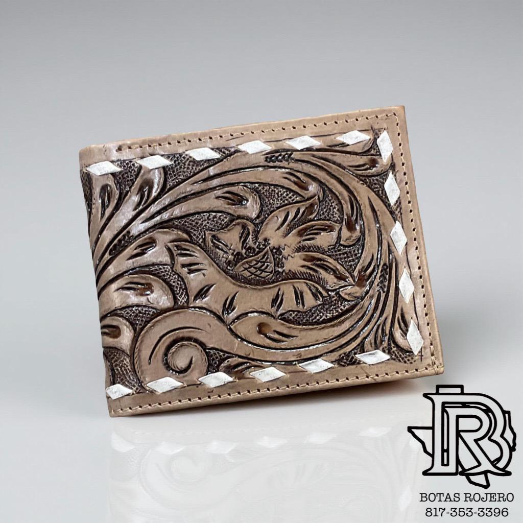 ‘’ ACORN “ | IRON SPUR WESTERN CO. MEN BI FOLD WESTERN TOOLED LEATHER WALLET