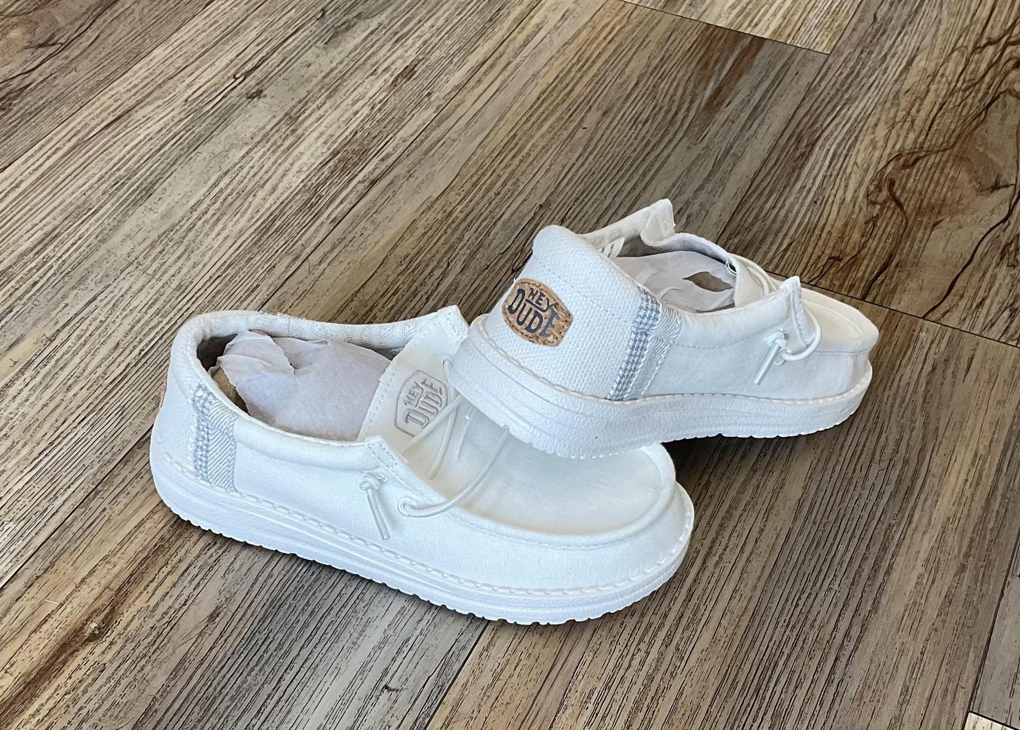 Hey Dude Wally Youth Break Stitch White | 40310-100