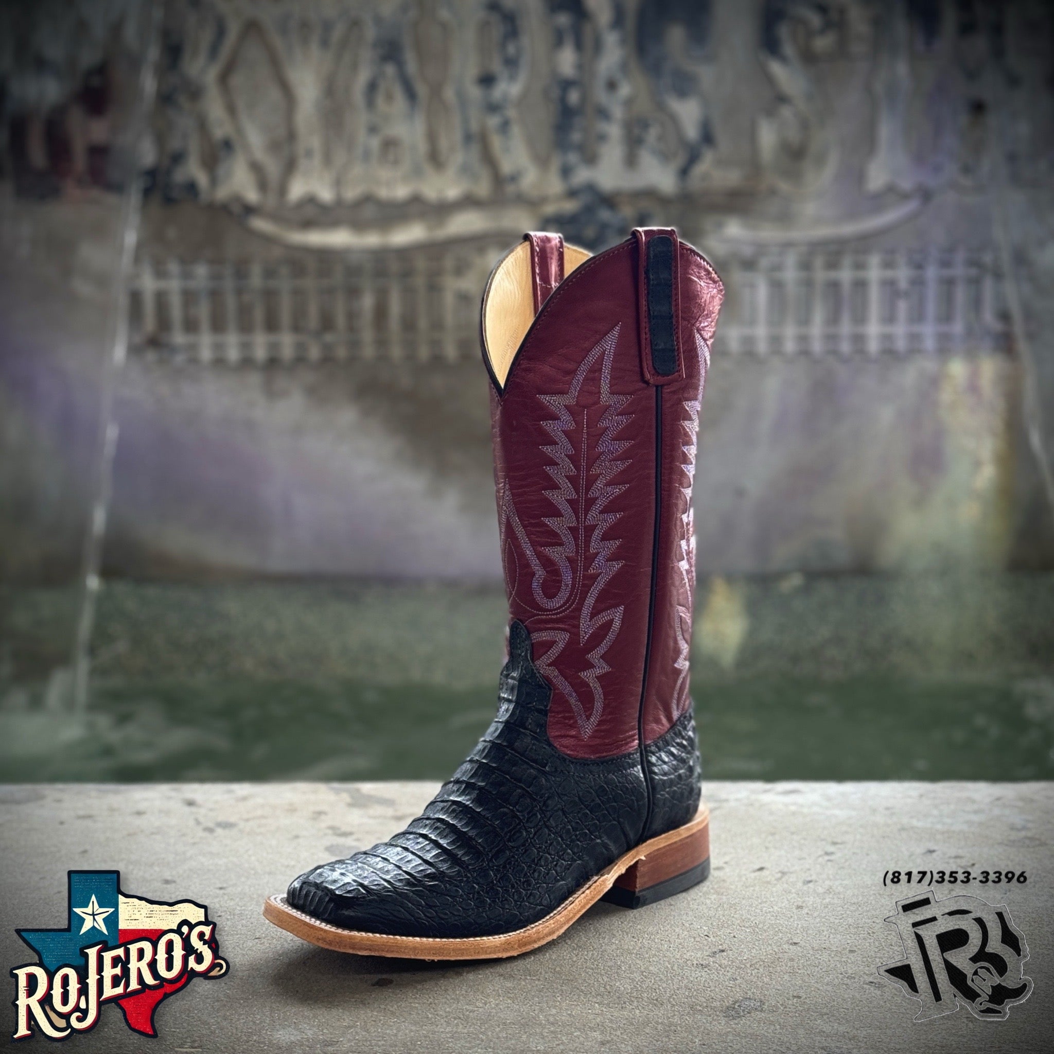 ‘’ETHAN’’ MENS ANDERSON BEAN BLACK LUX CAIMAN BOOTS | 338166