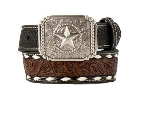 3D BOY'S FLORAL EMBOSSED BUCK LACED WESTERN BELT |D1200041107