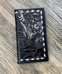 “ OLIVER “ | MEN BI FOLD WESTERN TOOLED LEATHER WALLET BEADED