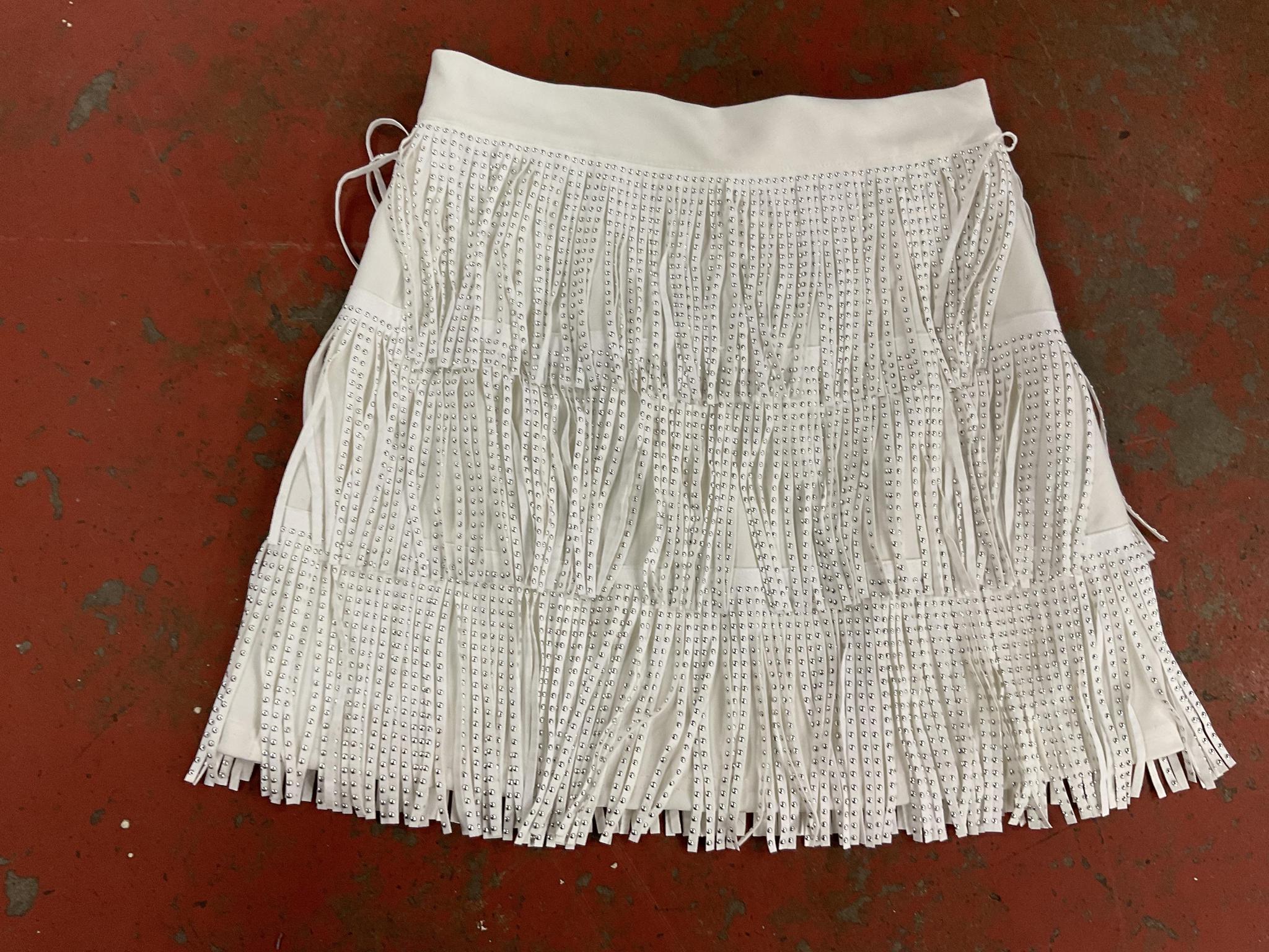 Gali white leather skirt