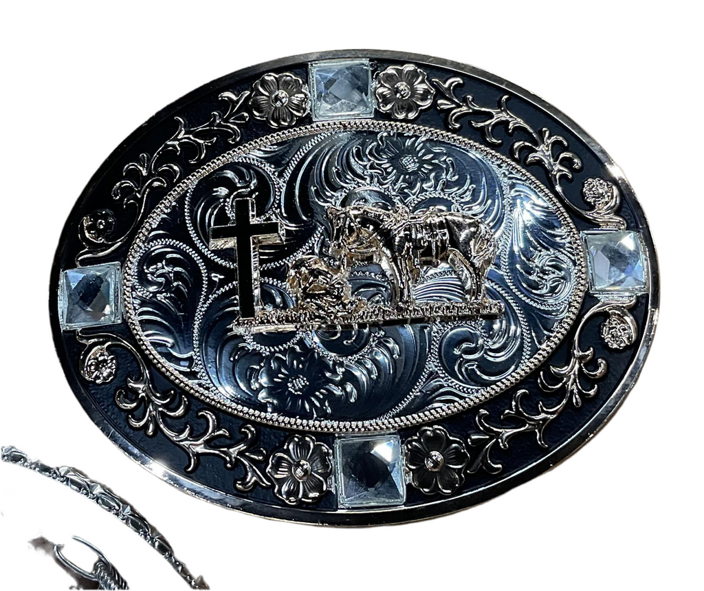 ‘’JOAN ’’  OVAL COWBOY PRAY BUCKLE