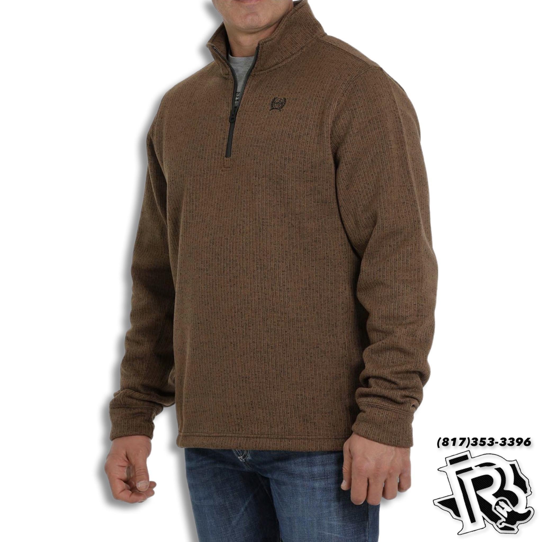 CINCH SWEATER MEN | BROWN ZIP UP MWK1080006