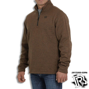 CINCH SWEATER MEN | BROWN ZIP UP MWK1080006