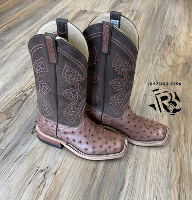 ‘’JONATHAN’’ MENS ANDERSON BEAN RUM BROWN FULL QUILL OSTRICH BOOT| 337825