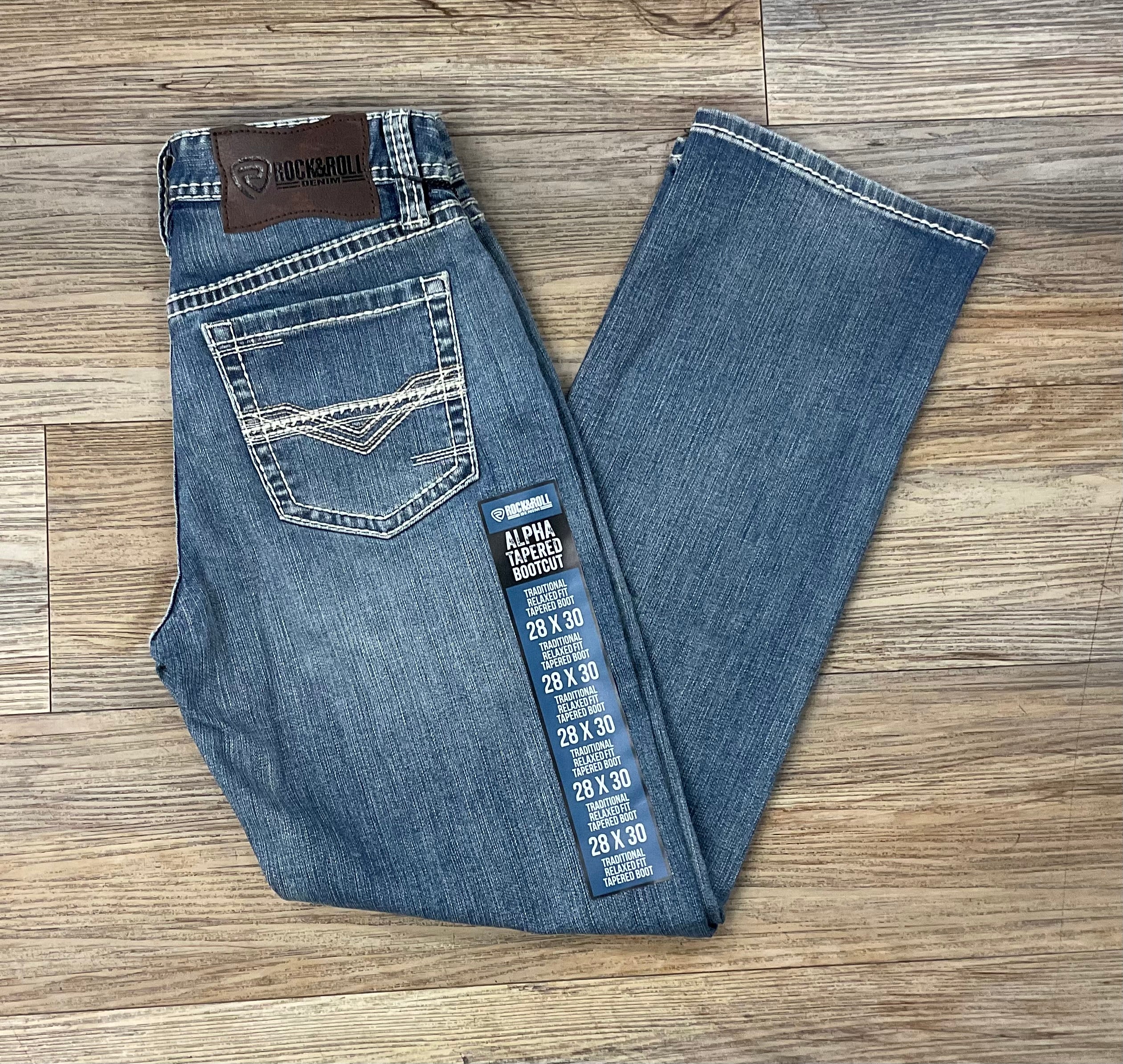 MEN’S ROCK & ROLL TRADITIONAL RELAXED FIT TAPERED BOOT MEDIUM VINTAGE JEANS | BMHBD06235