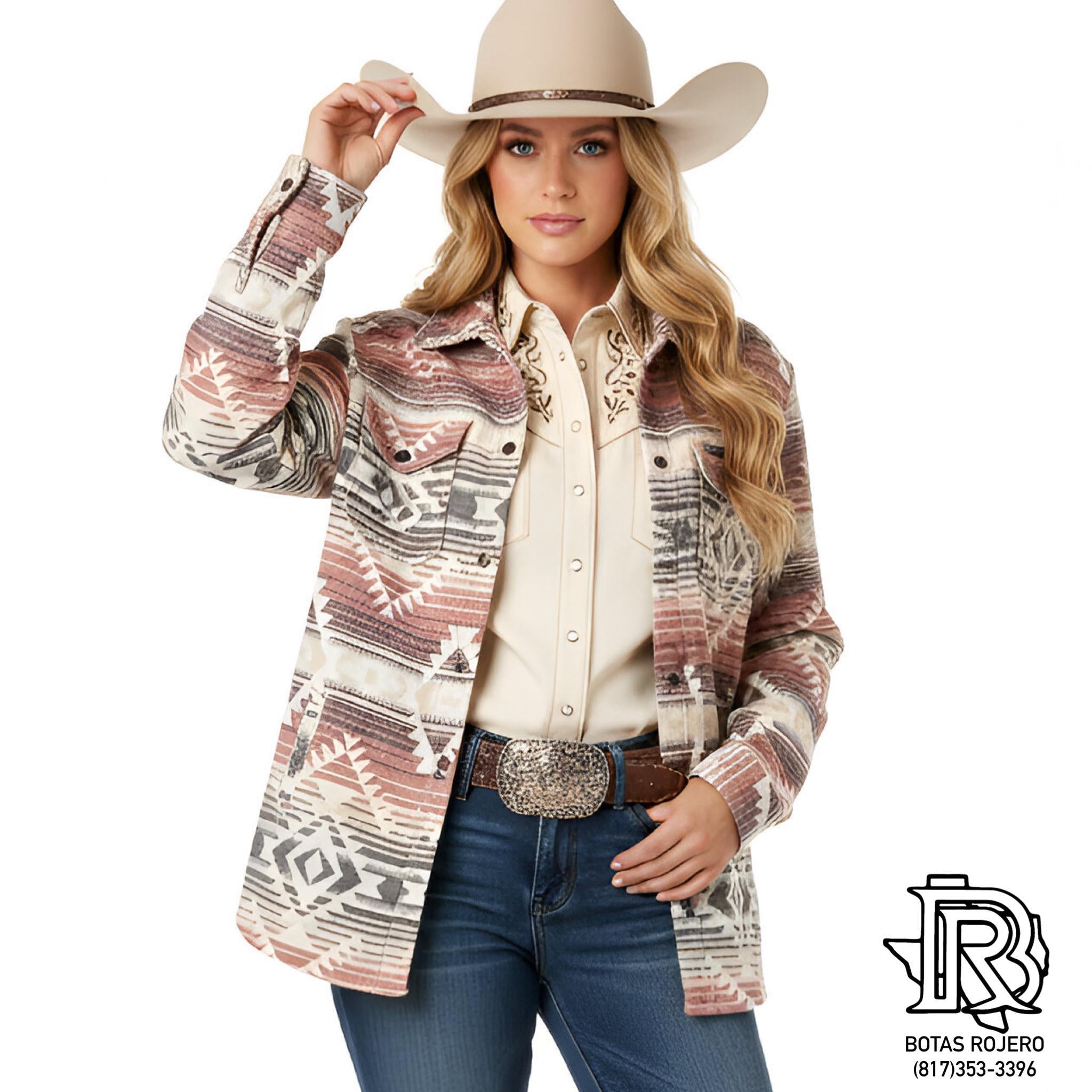 LADIES WRANGLER SOUTHWESTERN PRINT JACKET - | 112336449 – Botas Rojero