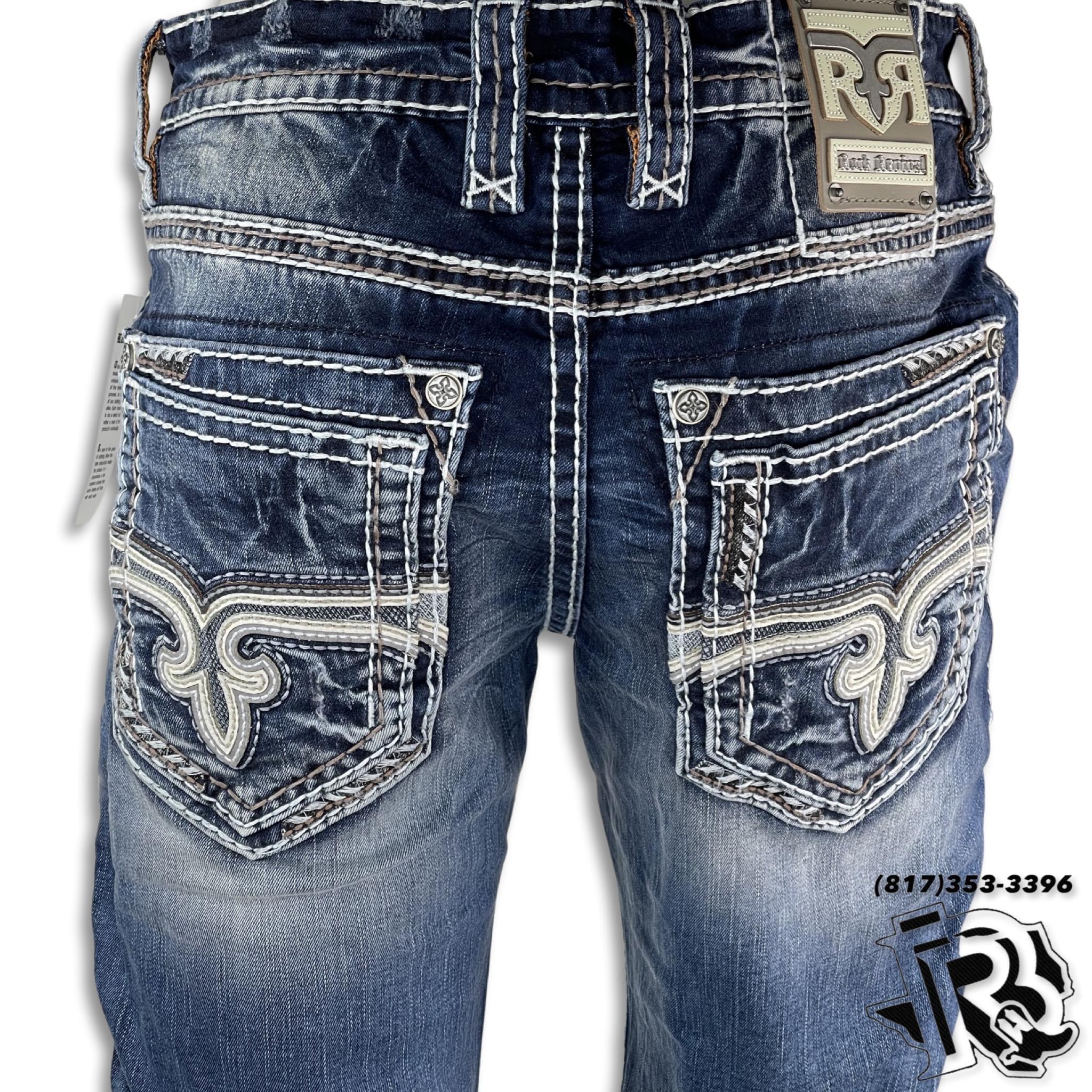 SLIM STRAIGHT | ROCK REVIVAL LIGHT BLUE JEANS ALLOY