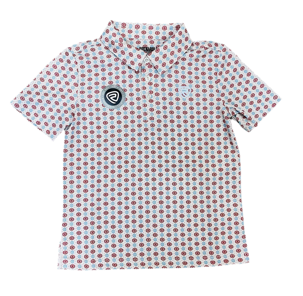 BOY’S ROCK & ROLL NATURAL GEO PRINTED POLO |BB51T06615