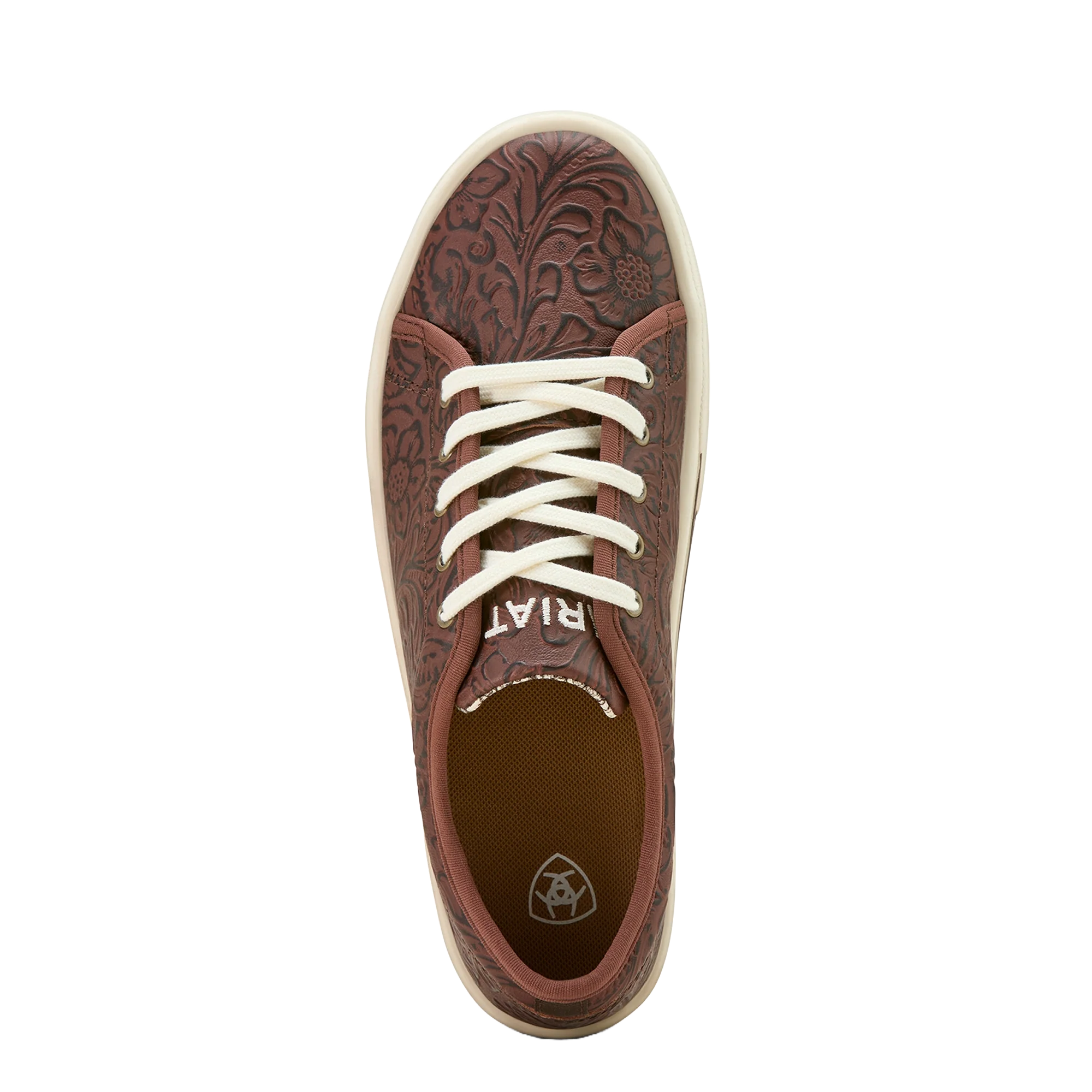 Ariat Ladies Skylar Brown Floral Emboss Slip On Shoe| 10061258